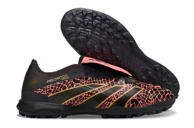 Adidas Predator Laceless Foldover Tongue TF Football Shoes - Black/Red/Gold