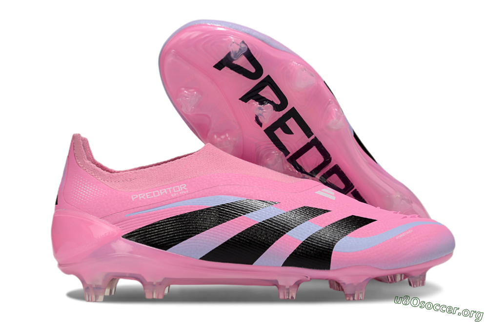 Adidas Predator 25 Elite Laceless FG Football Boots - Pink/Black/Blue 2