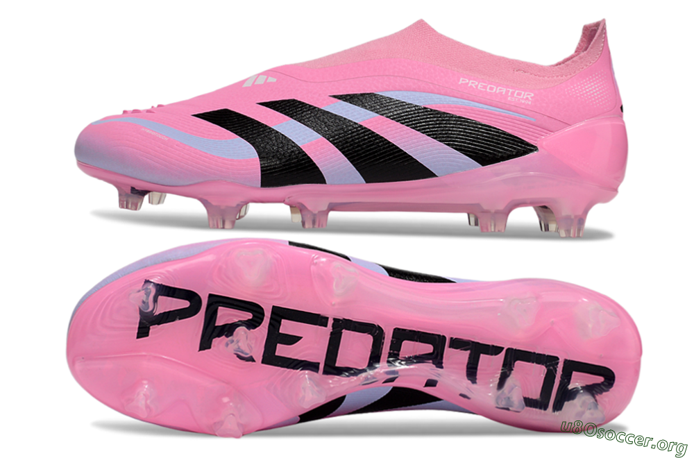 Adidas Predator 25 Elite Laceless FG Football Boots - Pink/Black/Blue 1