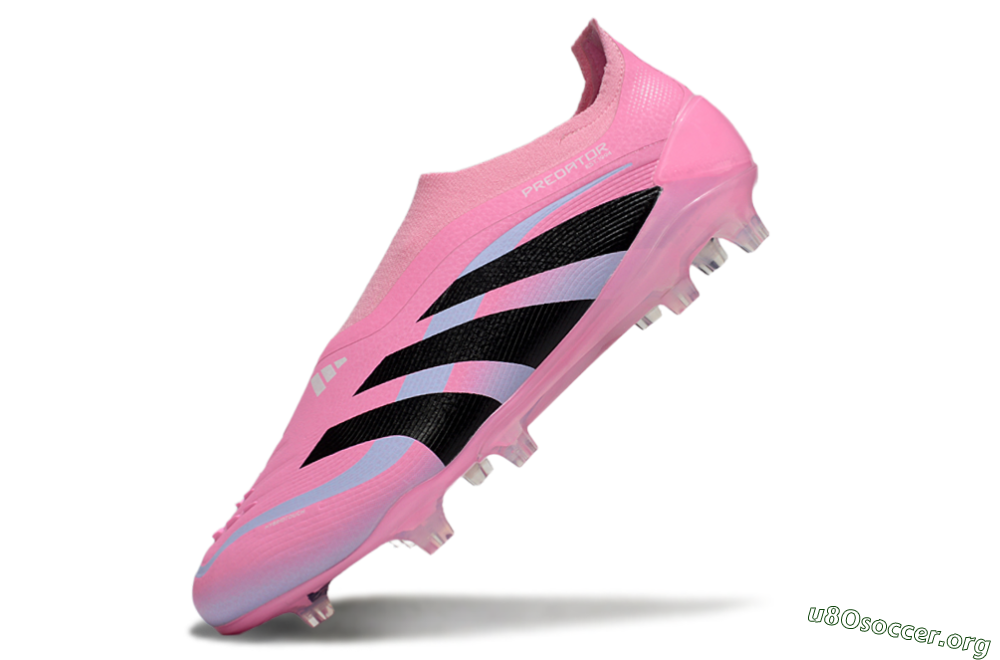 Adidas Predator 25 Elite Laceless FG Football Boots - Pink/Black/Blue 5