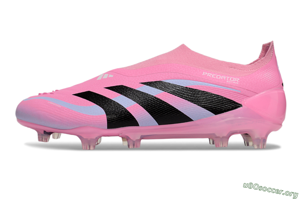 Adidas Predator 25 Elite Laceless FG Football Boots - Pink/Black/Blue 3