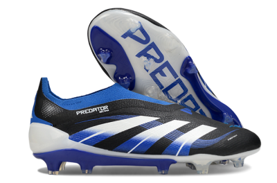 Adidas Predator 25 Elite Laceless FG Football Boots - Black/White/Blue