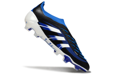 Adidas Predator 25 Elite Laceless FG Football Boots - Black/White/Blue