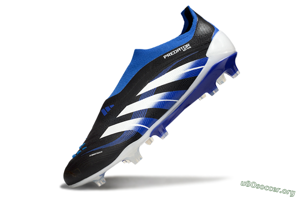 Adidas Predator 25 Elite Laceless FG Football Boots - Black/White/Blue 5