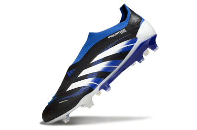 Adidas Predator 25 Elite Laceless FG Football Boots - Black/White/Blue