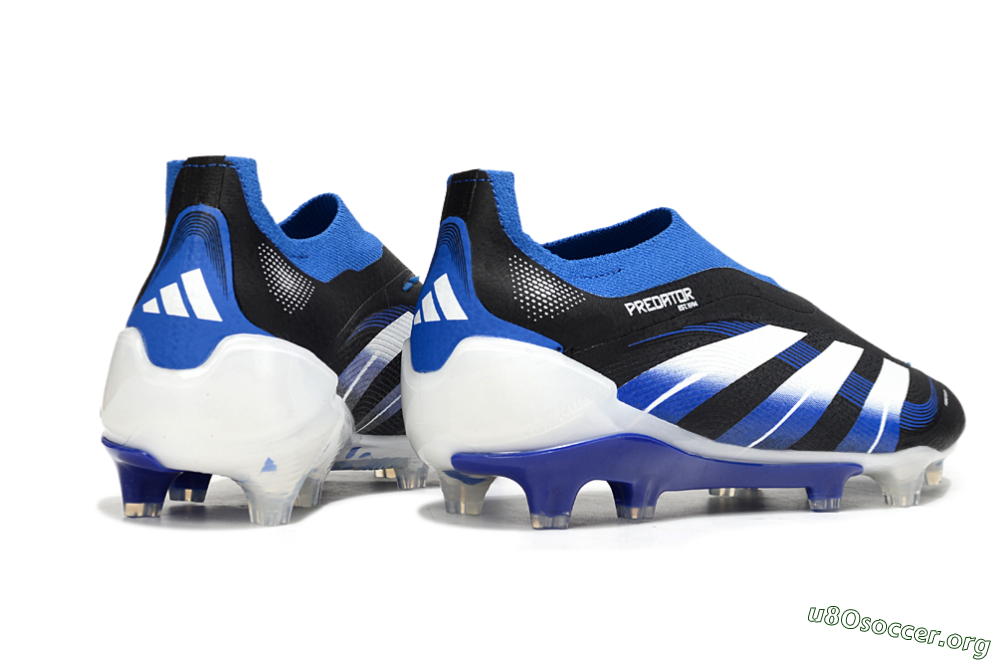 Adidas Predator 25 Elite Laceless FG Football Boots - Black/White/Blue 6