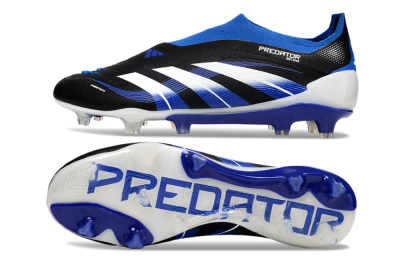 Adidas Predator 25 Elite Laceless FG Football Boots - Black/White/Blue