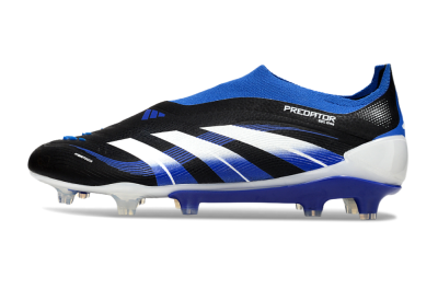 Adidas Predator 25 Elite Laceless FG Football Boots - Black/White/Blue