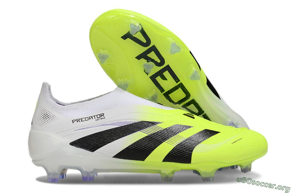 Adidas Predator 25 Elite Laceless FG Football Boots - Yellow/White/Black 2