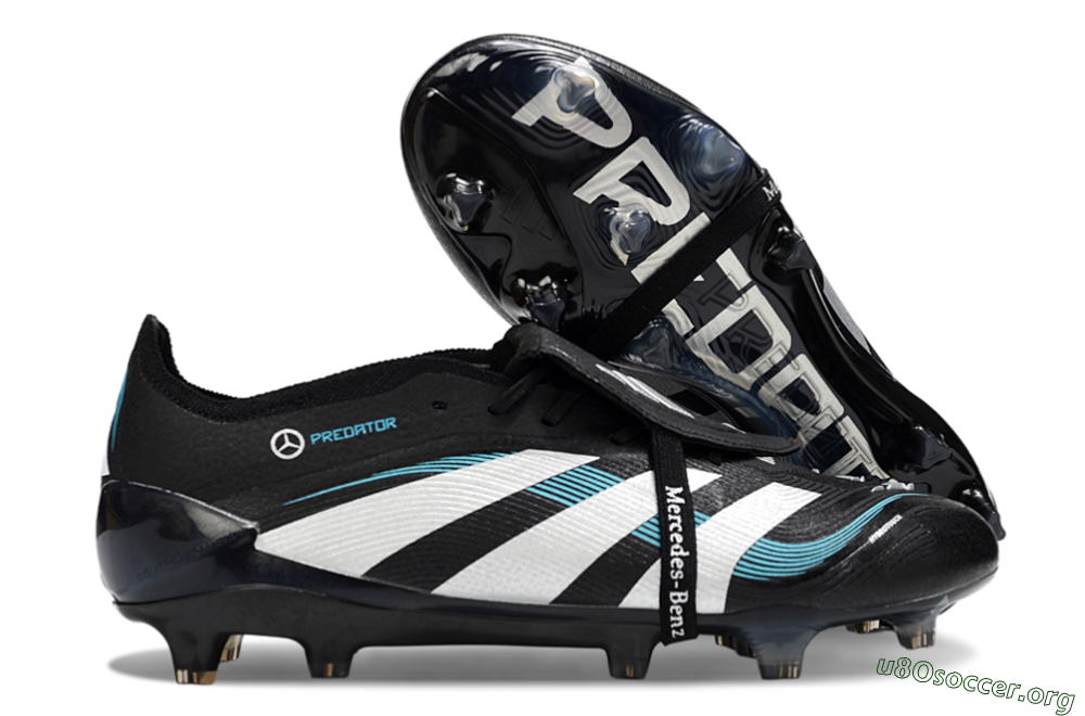 Adidas Predator 25 Elite Foldover Tongue FG Football Boots - Black/White/Jade 2