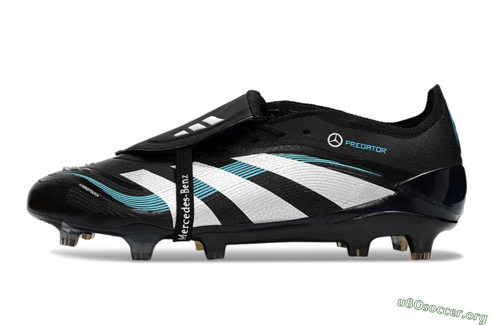 Adidas Predator 25 Elite Foldover Tongue FG Football Boots - Black/White/Jade 3