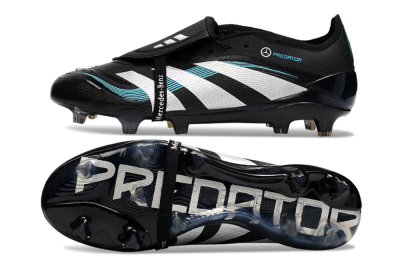 Adidas Predator 25 Elite Foldover Tongue FG Football Boots - Black/White/Jade