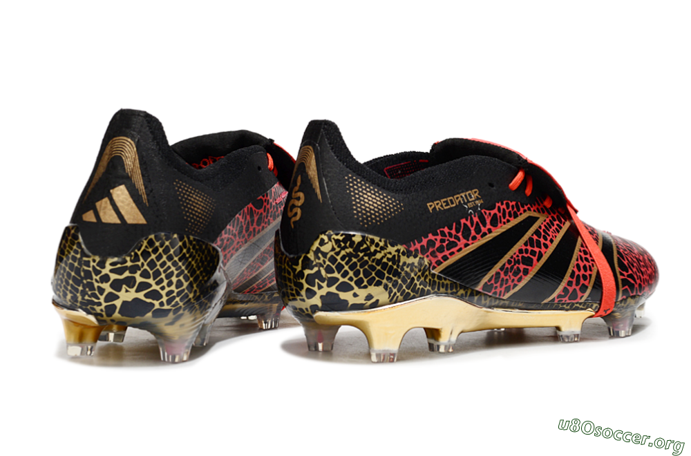 Adidas Predator 25 Elite Foldover Tongue FG Football Boots - Black/Red/Gold 6