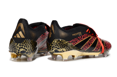 Adidas Predator 25 Elite Foldover Tongue FG Football Boots - Black/Red/Gold