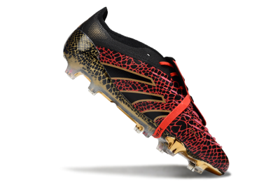 Adidas Predator 25 Elite Foldover Tongue FG Football Boots - Black/Red/Gold