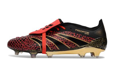 Adidas Predator 25 Elite Foldover Tongue FG Football Boots - Black/Red/Gold