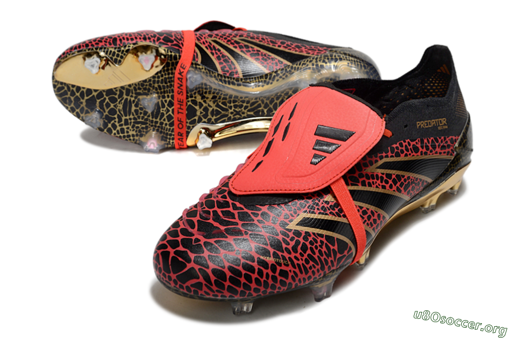 Adidas Predator 25 Elite Foldover Tongue FG Football Boots - Black/Red/Gold 0