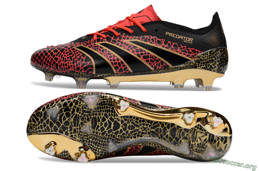 Adidas Predator 25 Elite FG Football Boots - Black/Red/Gold 1