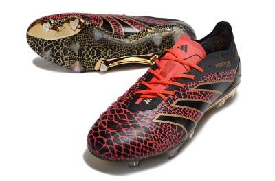 Adidas Predator 25 Elite FG Football Boots - Black/Red/Gold
