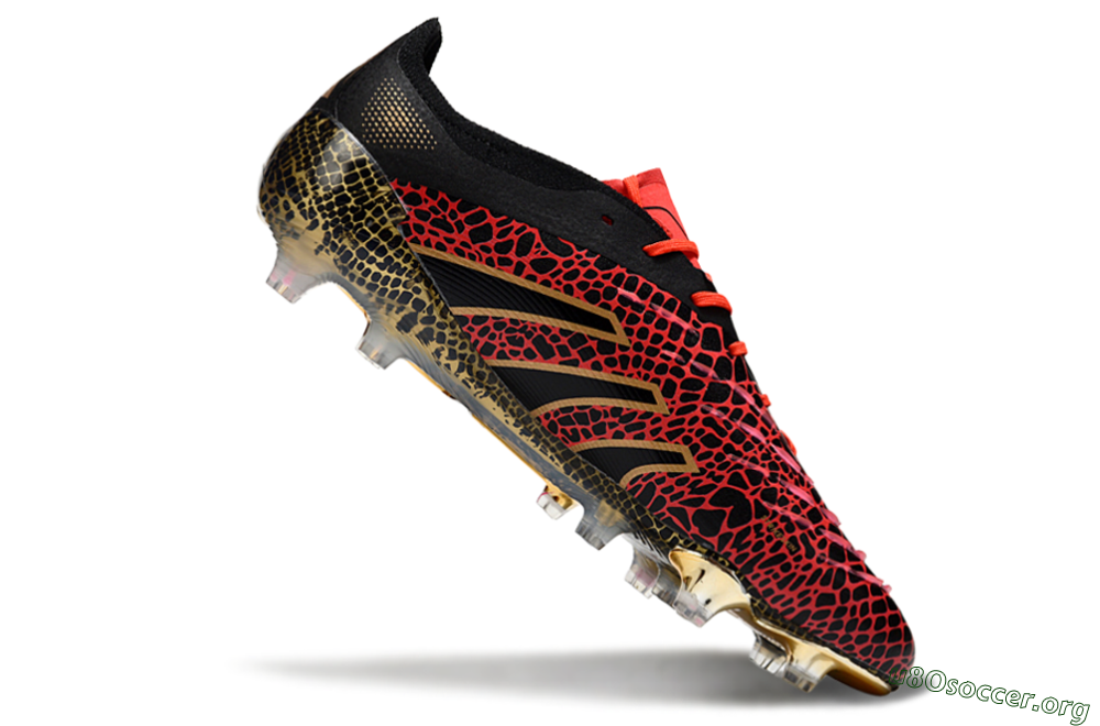 Adidas Predator 25 Elite FG Football Boots - Black/Red/Gold 4