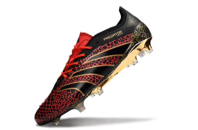Adidas Predator 25 Elite FG Football Boots - Black/Red/Gold