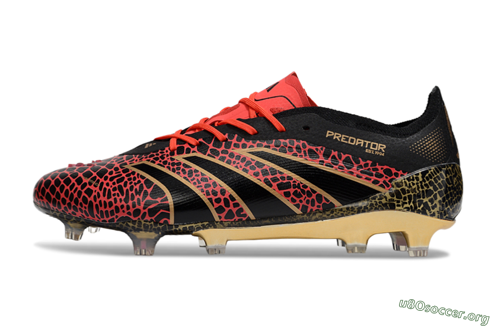 Adidas Predator 25 Elite FG Football Boots - Black/Red/Gold 3