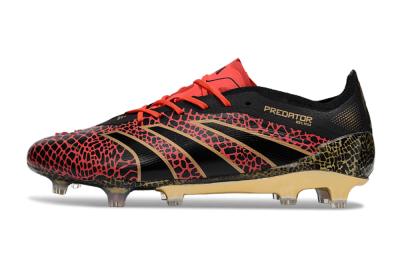 Adidas Predator 25 Elite FG Football Boots - Black/Red/Gold