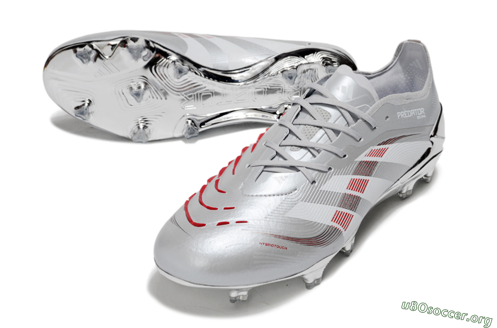 Adidas Predator 25 Elite FG Football Boots - Silver/Red 0