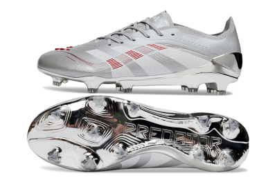 Adidas Predator 25 Elite FG Football Boots - Silver/Red