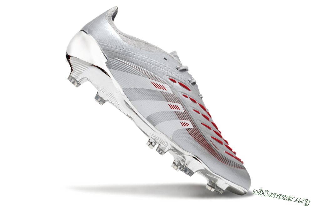 Adidas Predator 25 Elite FG Football Boots - Silver/Red 4