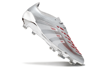 Adidas Predator 25 Elite FG Football Boots - Silver/Red