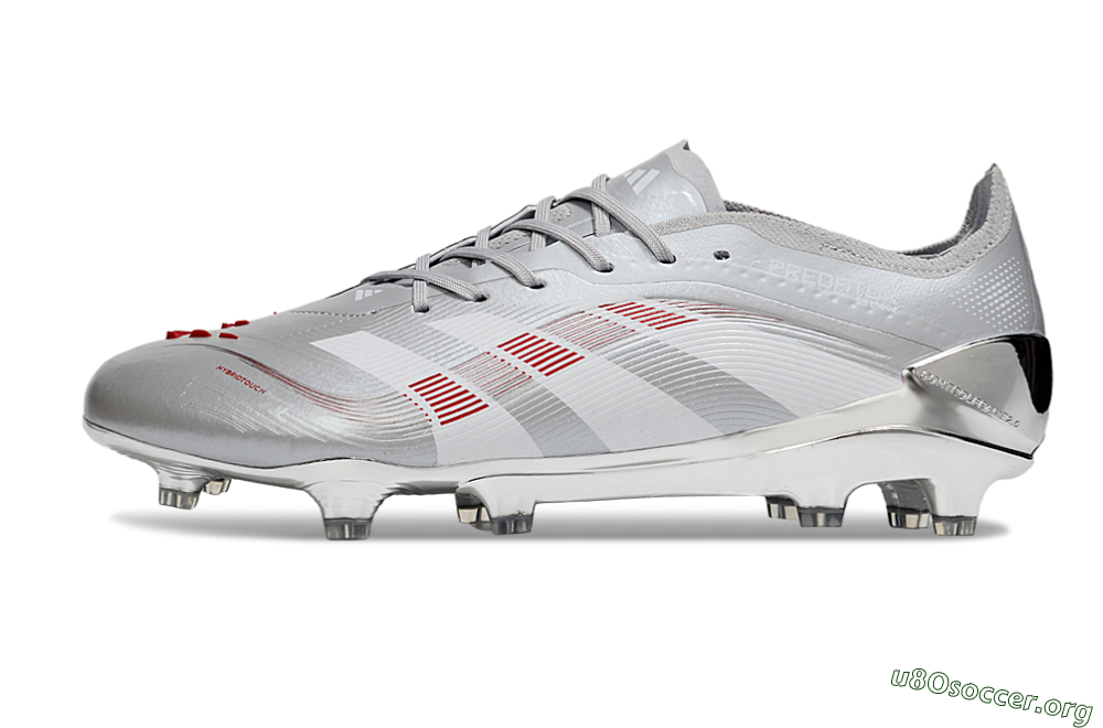 Adidas Predator 25 Elite FG Football Boots - Silver/Red 3