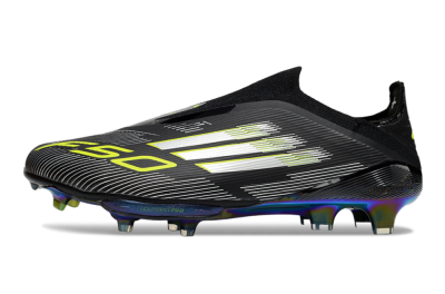 Adidas F50+ Elite Lightstrike Pro Laceless FG Football Boots - Black/Silver/Gold