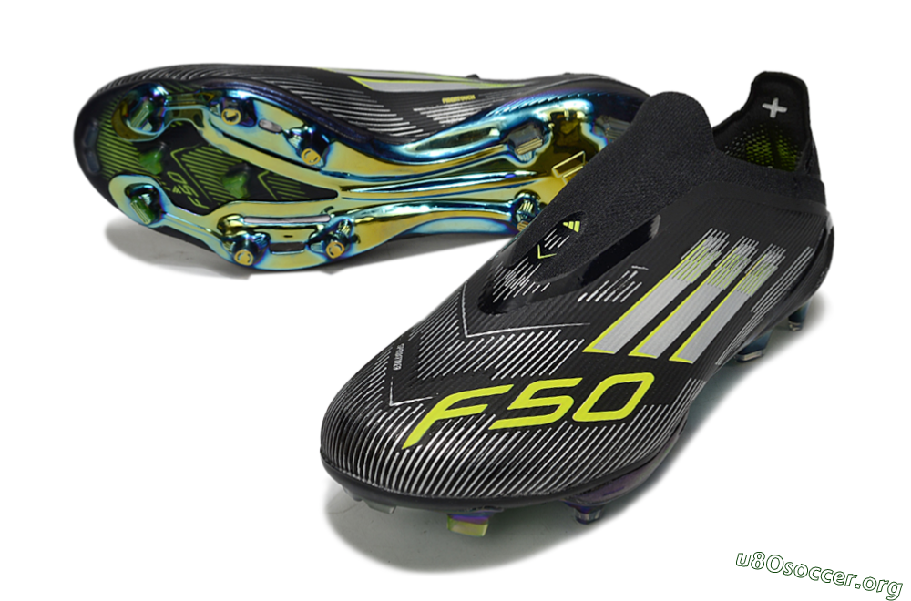 Adidas F50+ Elite Lightstrike Pro Laceless FG Football Boots - Black/Silver/Gold 0