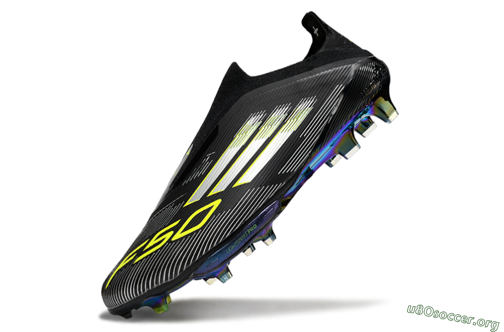 Adidas F50+ Elite Lightstrike Pro Laceless FG Football Boots - Black/Silver/Gold 5