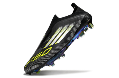 Adidas F50+ Elite Lightstrike Pro Laceless FG Football Boots - Black/Silver/Gold