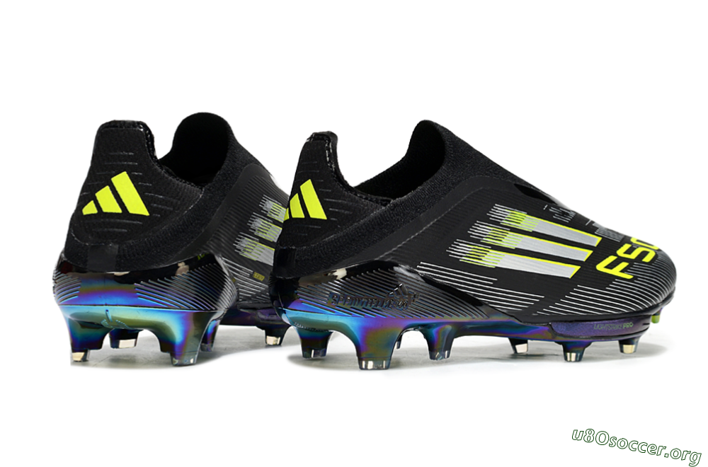 Adidas F50+ Elite Lightstrike Pro Laceless FG Football Boots - Black/Silver/Gold 6