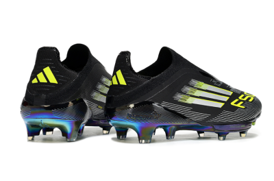 Adidas F50+ Elite Lightstrike Pro Laceless FG Football Boots - Black/Silver/Gold