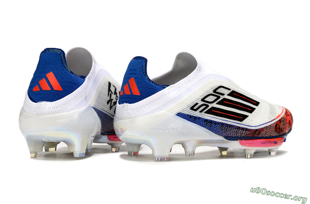 Son x Adidas F50+ Elite Lightstrike Pro Laceless FG Football Boots - White/Black/Blue 6