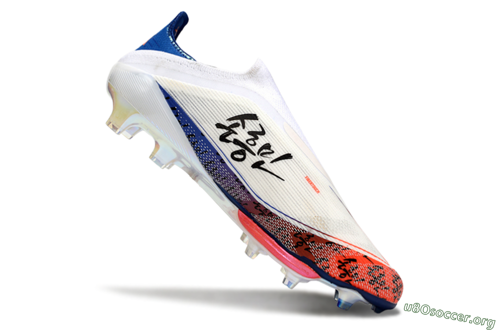 Son x Adidas F50+ Elite Lightstrike Pro Laceless FG Football Boots - White/Black/Blue 4
