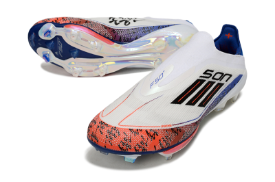Son x Adidas F50+ Elite Lightstrike Pro Laceless FG Football Boots - White/Black/Blue