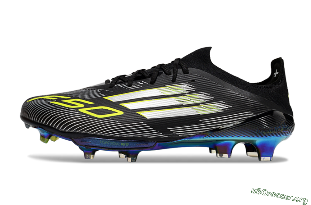Adidas F50+ Elite Lightstrike Pro FG Football Boots - Black/Silver/Gold 3