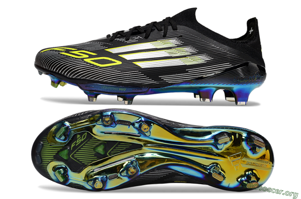 Adidas F50+ Elite Lightstrike Pro FG Football Boots - Black/Silver/Gold 1