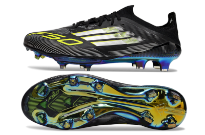 Adidas F50+ Elite Lightstrike Pro FG Football Boots - Black/Silver/Gold