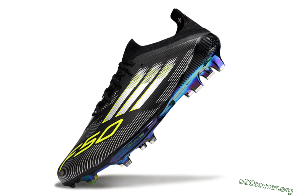 Adidas F50+ Elite Lightstrike Pro FG Football Boots - Black/Silver/Gold 5