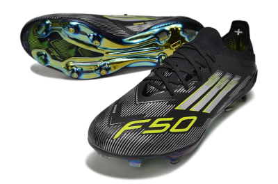 Adidas F50+ Elite Lightstrike Pro FG Football Boots - Black/Silver/Gold