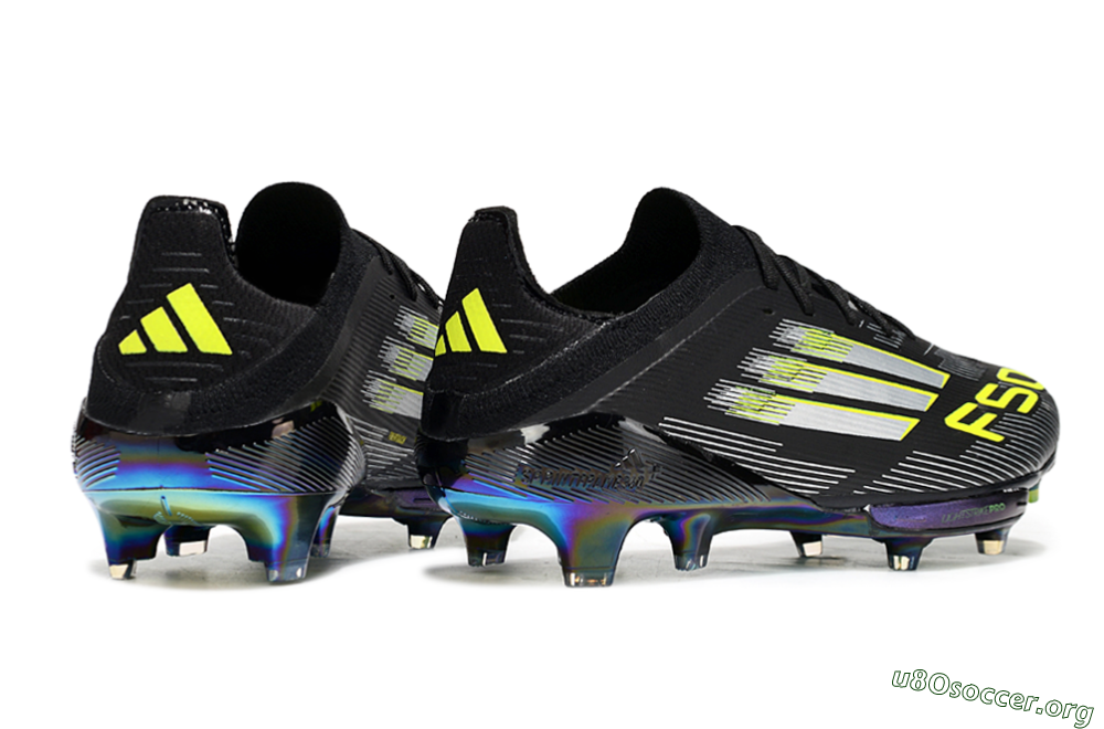 Adidas F50+ Elite Lightstrike Pro FG Football Boots - Black/Silver/Gold 6