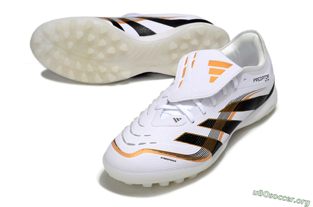Adidas Predator 25 Elite Foldover Tongue TF Football Shoes - White/Black/Gold 0