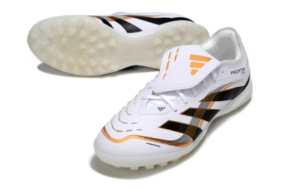 Adidas Predator 25 Elite Foldover Tongue TF Football Shoes - White/Black/Gold