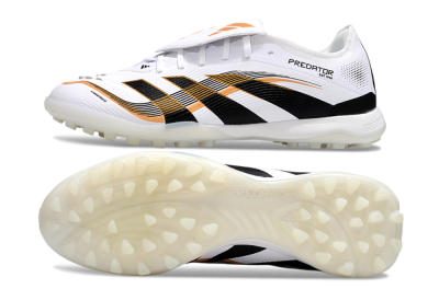 Adidas Predator 25 Elite Foldover Tongue TF Football Shoes - White/Black/Gold